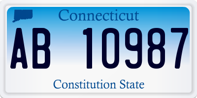 CT license plate AB10987