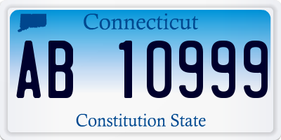 CT license plate AB10999