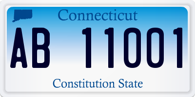 CT license plate AB11001