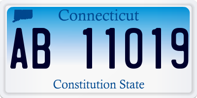 CT license plate AB11019