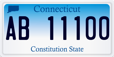 CT license plate AB11100