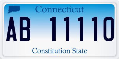 CT license plate AB11110