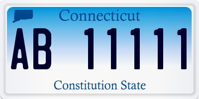 CT license plate AB11111