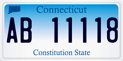 CT license plate AB11118