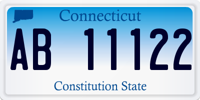 CT license plate AB11122