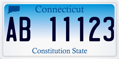 CT license plate AB11123