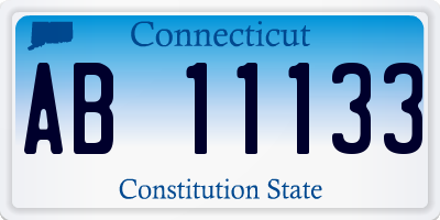 CT license plate AB11133