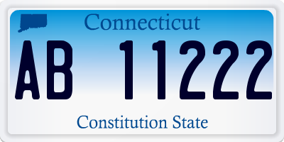 CT license plate AB11222