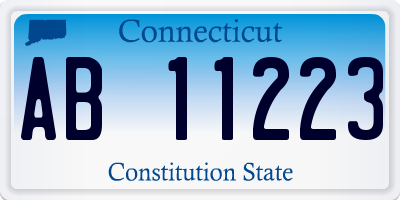 CT license plate AB11223