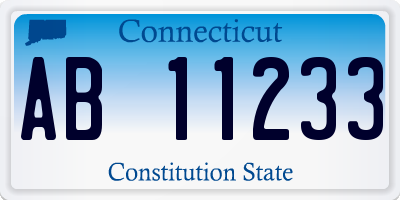 CT license plate AB11233