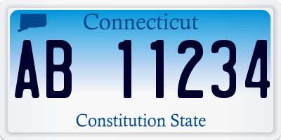 CT license plate AB11234