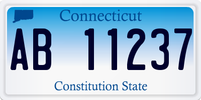 CT license plate AB11237