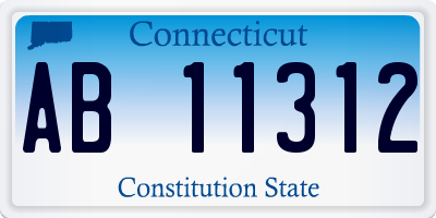 CT license plate AB11312