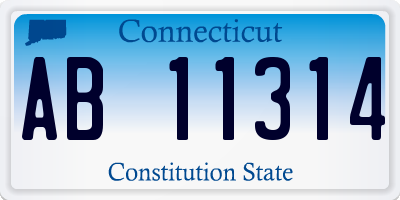 CT license plate AB11314