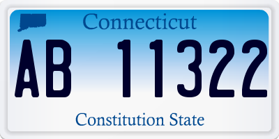 CT license plate AB11322