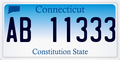 CT license plate AB11333