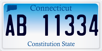 CT license plate AB11334