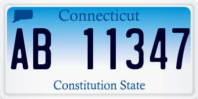 CT license plate AB11347