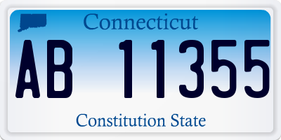 CT license plate AB11355