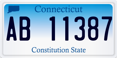 CT license plate AB11387