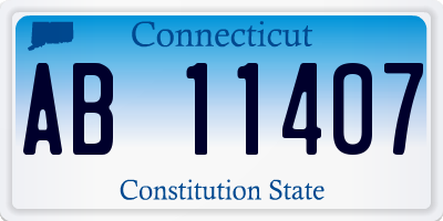 CT license plate AB11407