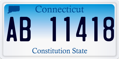 CT license plate AB11418