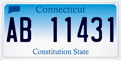 CT license plate AB11431