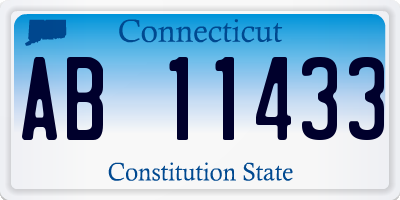 CT license plate AB11433
