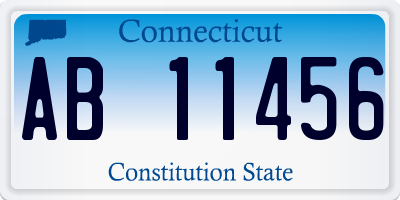 CT license plate AB11456