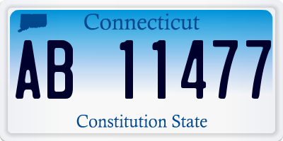 CT license plate AB11477