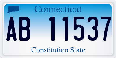 CT license plate AB11537