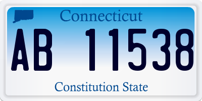 CT license plate AB11538