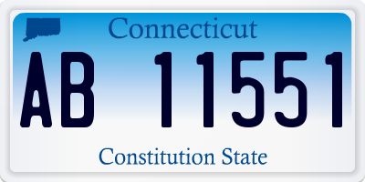 CT license plate AB11551