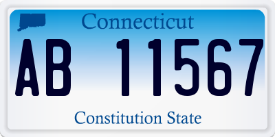 CT license plate AB11567