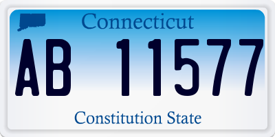 CT license plate AB11577