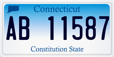 CT license plate AB11587