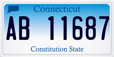 CT license plate AB11687