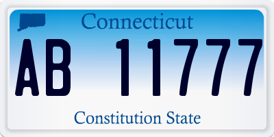 CT license plate AB11777