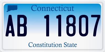 CT license plate AB11807