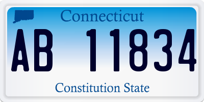 CT license plate AB11834