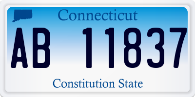 CT license plate AB11837