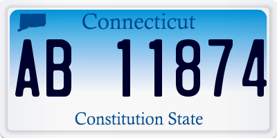 CT license plate AB11874