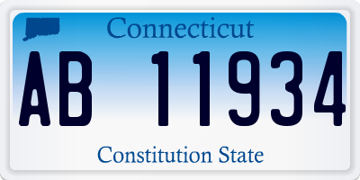 CT license plate AB11934