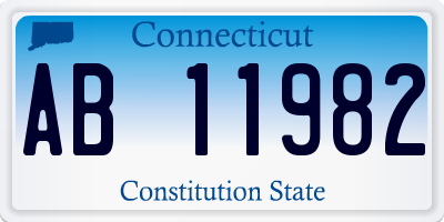 CT license plate AB11982