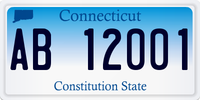 CT license plate AB12001