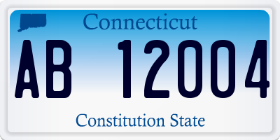 CT license plate AB12004