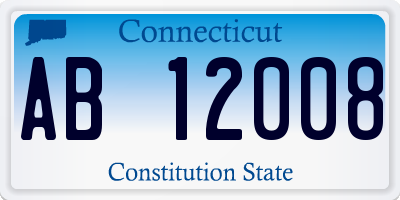 CT license plate AB12008