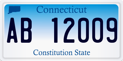 CT license plate AB12009