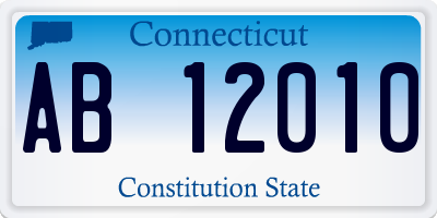 CT license plate AB12010