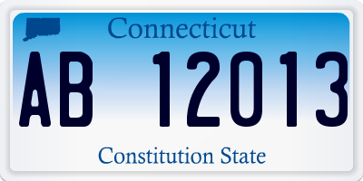 CT license plate AB12013